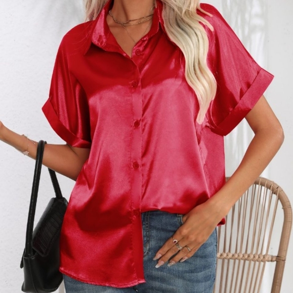 Classic Collared Neck Short Sleeve Shirt - Picture 2 of 7